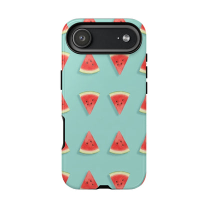 Watermelon Phone Case – Pastel Blue Summer Fruit Tough Case (iPhone, Samsung, Pixel)
