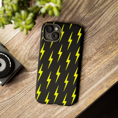 Yellow Lightning Bolt Tough Phone Case | Bold Electric Pattern Case for Iphone, Samsung Galaxy and Pixel