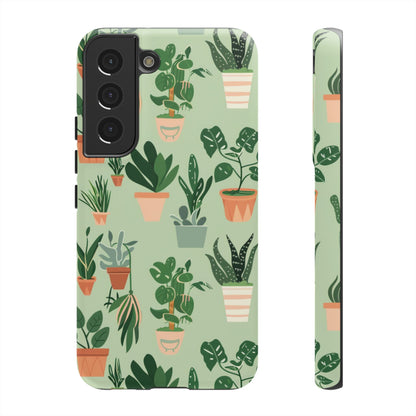 Plant Lover Phone Case | Cute Potted Plants Pattern | Botanical Aesthetic Tough Case