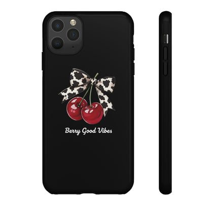 Cherry Cow Print Phone Case | Coquette Bow Aesthetic | Tough Protective Case