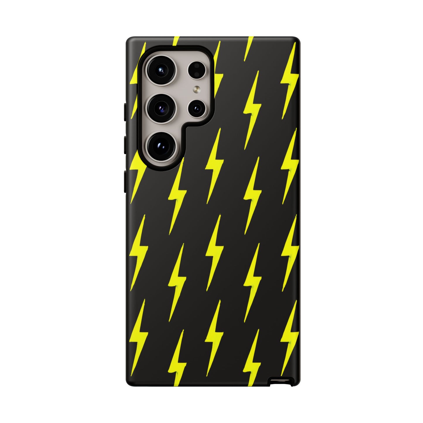 Yellow Lightning Bolt Tough Phone Case | Bold Electric Pattern Case for Iphone, Samsung Galaxy and Pixel