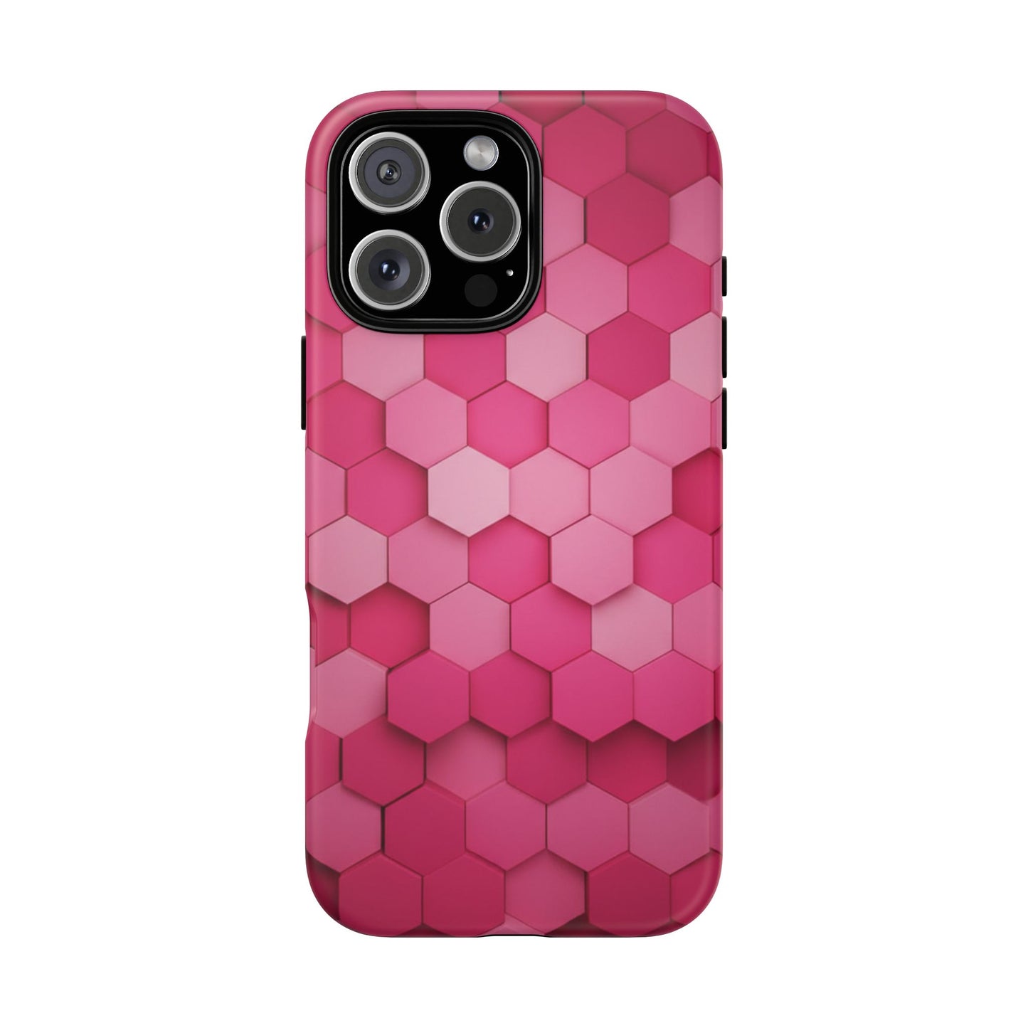 Hot Pink Hexagon Phone Case | Honeycomb Geometric Aesthetic | Cute Pink iPhone & Samsung Tough Protective Case