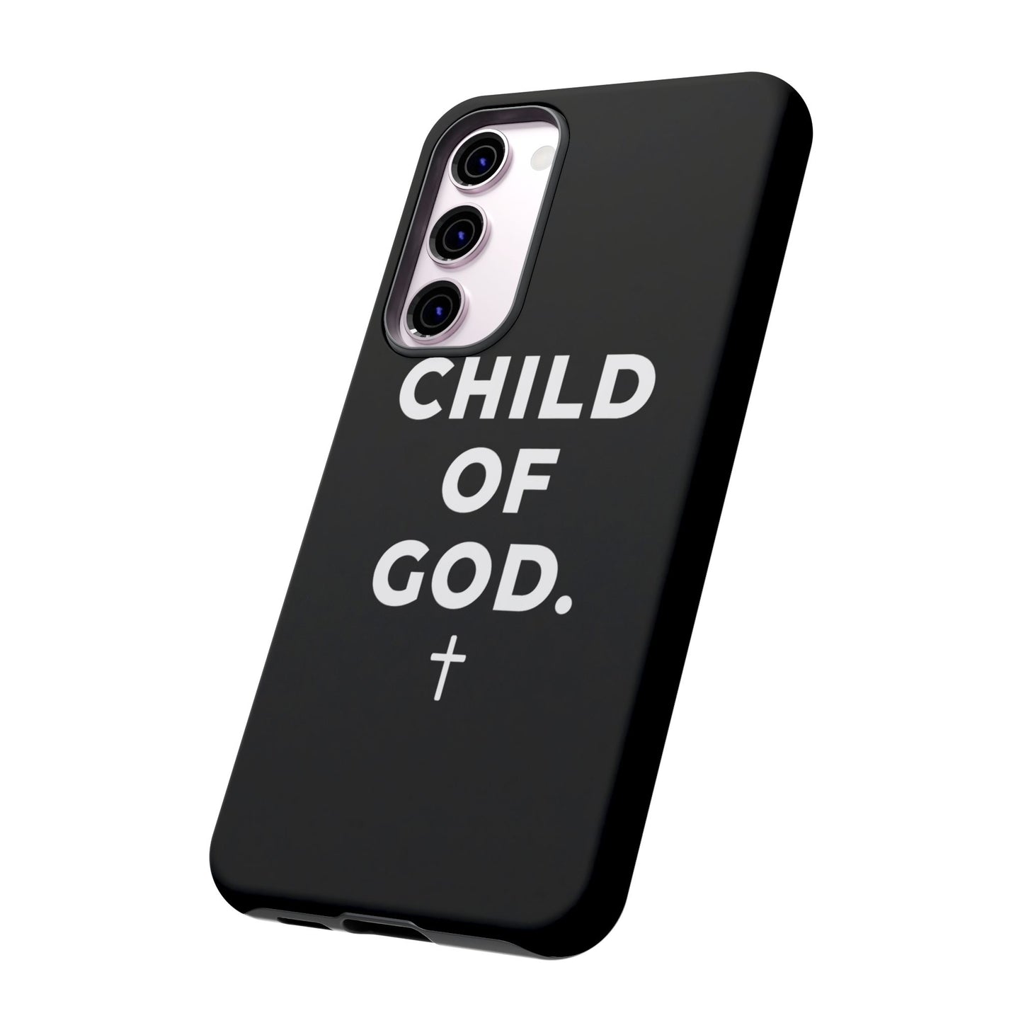 Child of God Phone Case Christian Black Aesthetic Cross Tough Cover