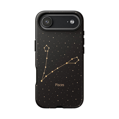 Pisces Zodiac Constellation Phone Case – Luxe Gold Celestial Cover