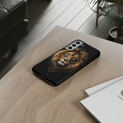 Majestic Lion Phone Case – Black Gold Luxury Lion Art Tough Protective Case