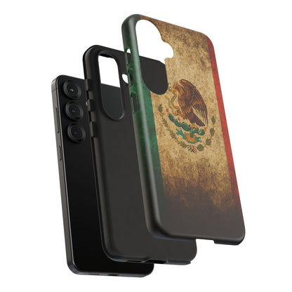 Vintage Mexico Flag Phone Case – Mexican Pride Grunge Flag Aesthetic Tough Case