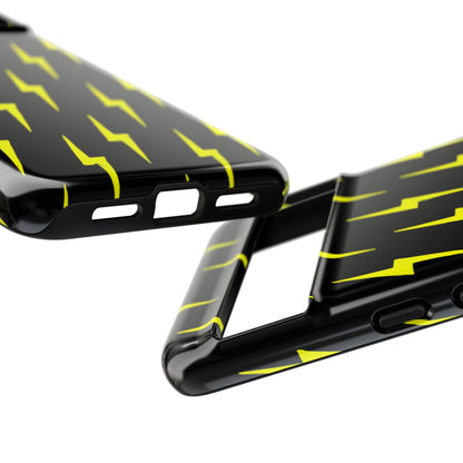 Yellow Lightning Bolt Tough Phone Case | Bold Electric Pattern Case for Iphone, Samsung Galaxy and Pixel
