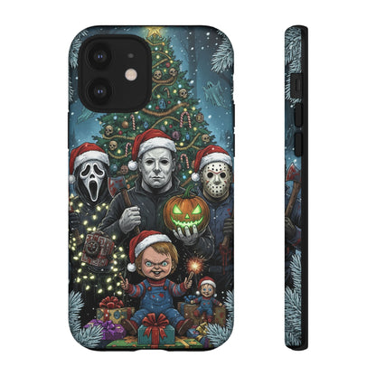 Christmas Horror Phone Case – Festive Slasher Collage Tough Case (iPhone, Samsung, Pixel)