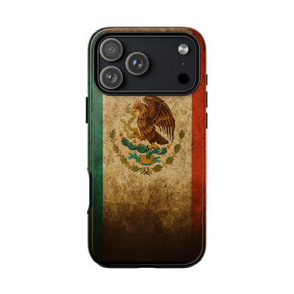 Vintage Mexico Flag Phone Case – Mexican Pride Grunge Flag Aesthetic Tough Case