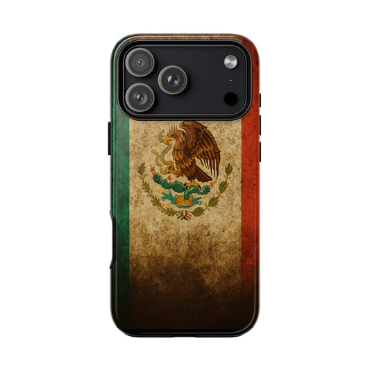 Vintage Mexico Flag Phone Case – Mexican Pride Grunge Flag Aesthetic Tough Case
