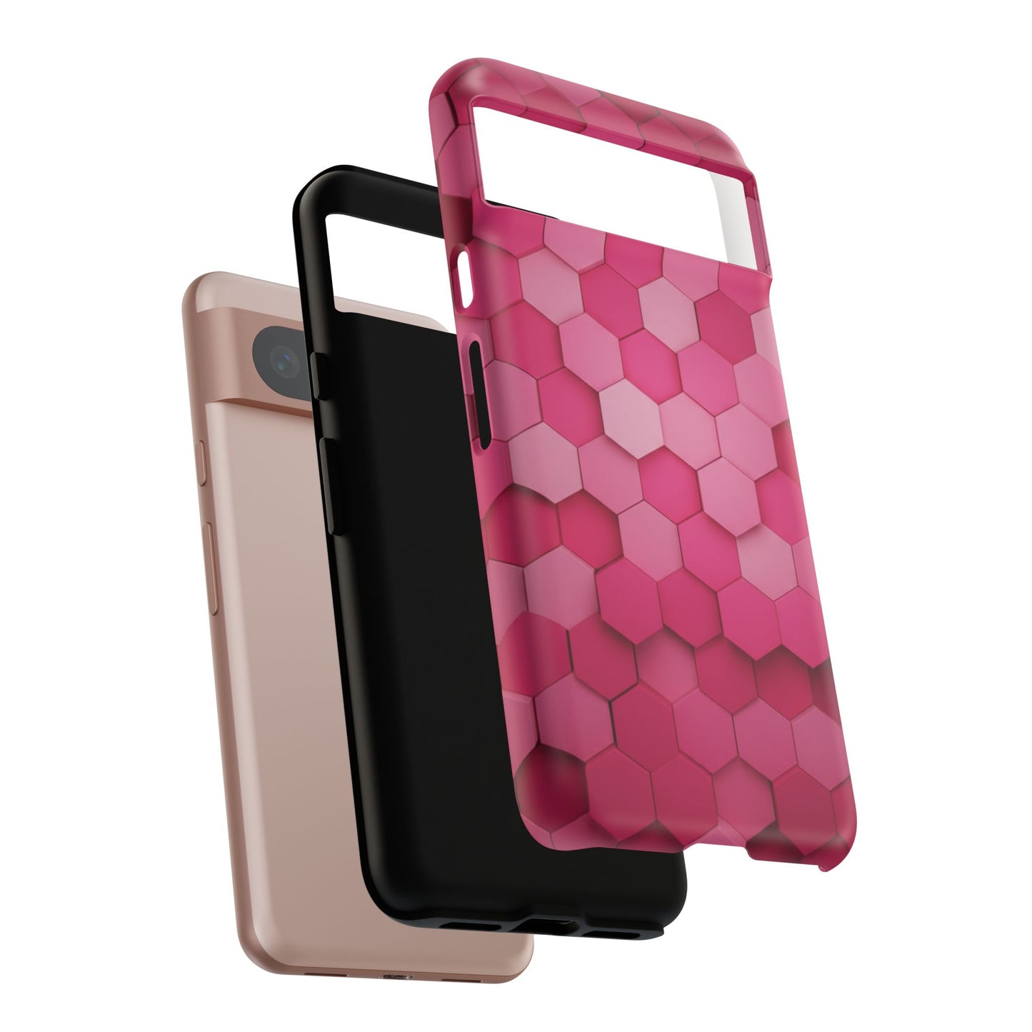 Hot Pink Hexagon Phone Case | Honeycomb Geometric Aesthetic | Cute Pink iPhone & Samsung Tough Protective Case