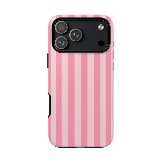 Pink Vertical Stripe Phone Case | Minimal Pastel Stripes Tough Case