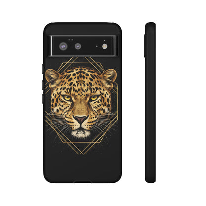 Leopard Phone Case – Black Gold Leopard Head Luxury Animal Tough Case