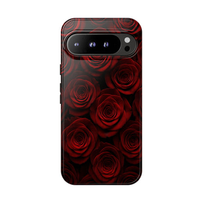 Dark Red Rose Phone Case – Gothic Floral Tough Case (iPhone, Samsung, Pixel)