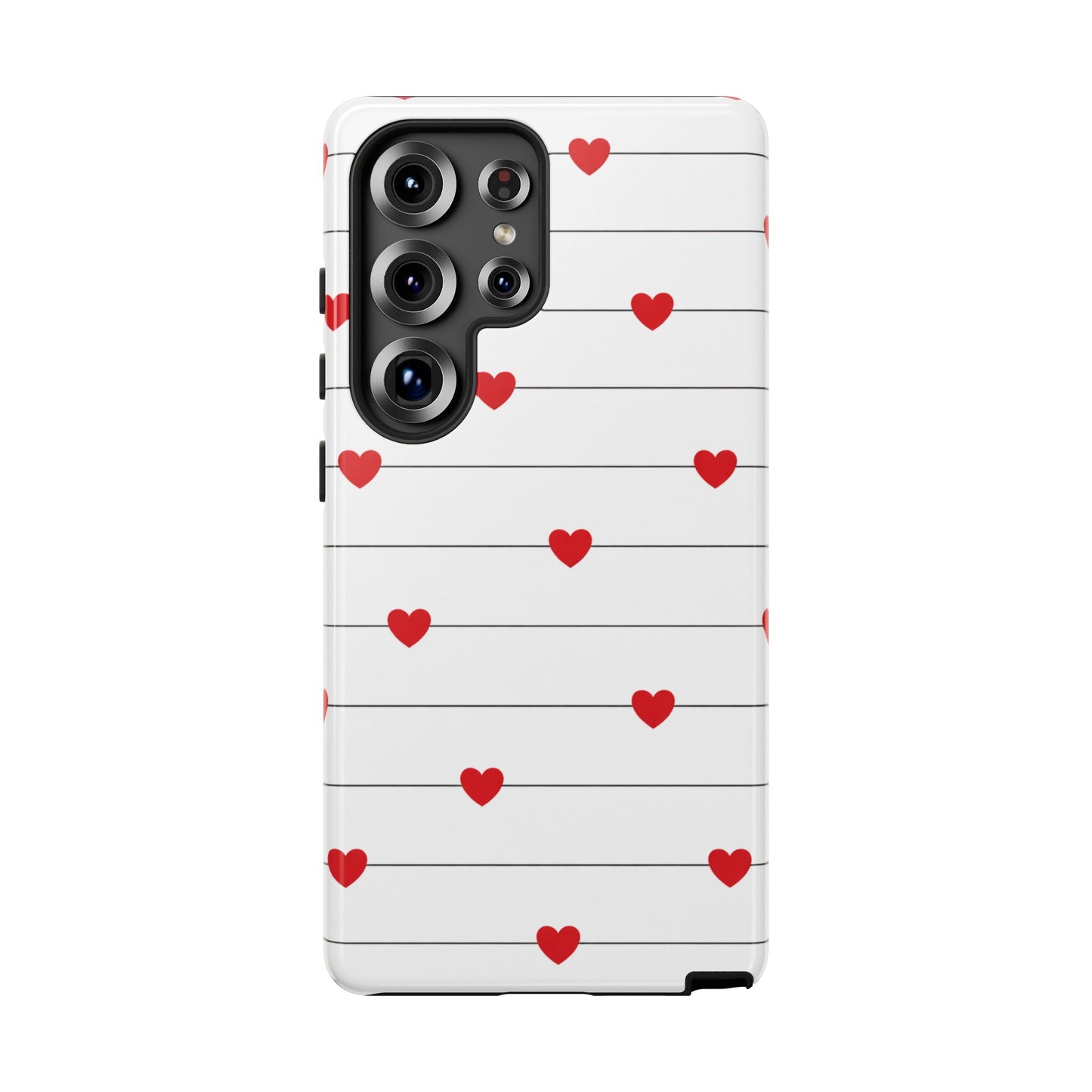Red Heart Stripe iPhone Case | Tough Shockproof Love Aesthetic Cover