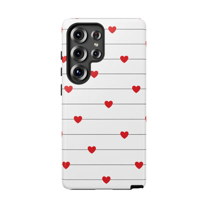 Red Heart Stripe iPhone Case | Tough Shockproof Love Aesthetic Cover