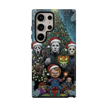 Christmas Horror Phone Case – Festive Slasher Collage Tough Case (iPhone, Samsung, Pixel)