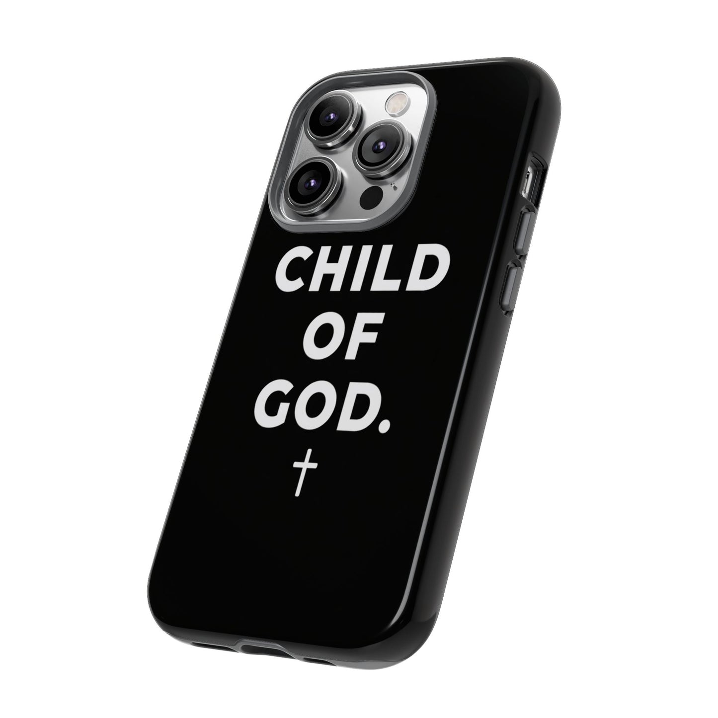 Child of God Phone Case Christian Black Aesthetic Cross Tough Cover