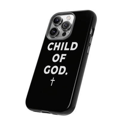 Child of God Phone Case Christian Black Aesthetic Cross Tough Cover