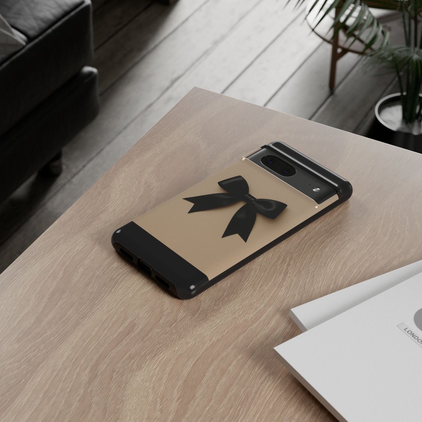 Black Bow Phone Case | Elegant Coquette Bow Design | Chic Neutral Tough Case for iPhone & Samsung