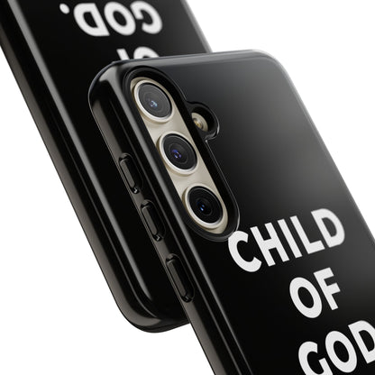 Child of God Phone Case Christian Black Aesthetic Cross Tough Cover