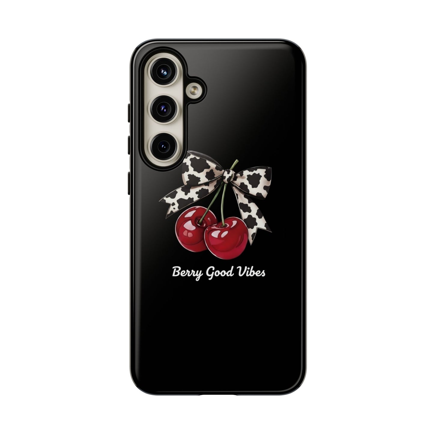 Cherry Cow Print Phone Case | Coquette Bow Aesthetic | Tough Protective Case