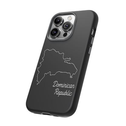 Dominican Republic Outline Phone Case – Minimal Country Map Tough Case (iPhone, Samsung, Pixel)