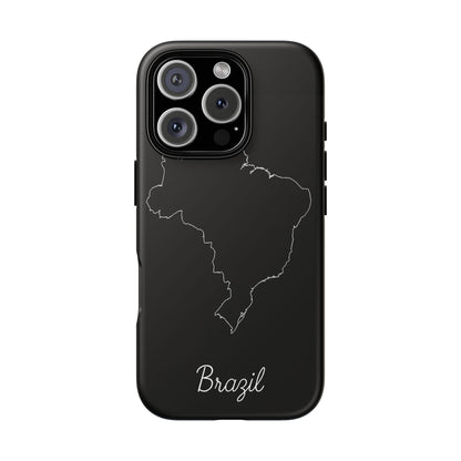 Brazil Outline Phone Case – Minimal Country Map Tough Case (iPhone, Samsung, Pixel)
