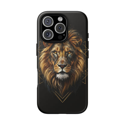 Majestic Lion Phone Case – Black Gold Luxury Lion Art Tough Protective Case