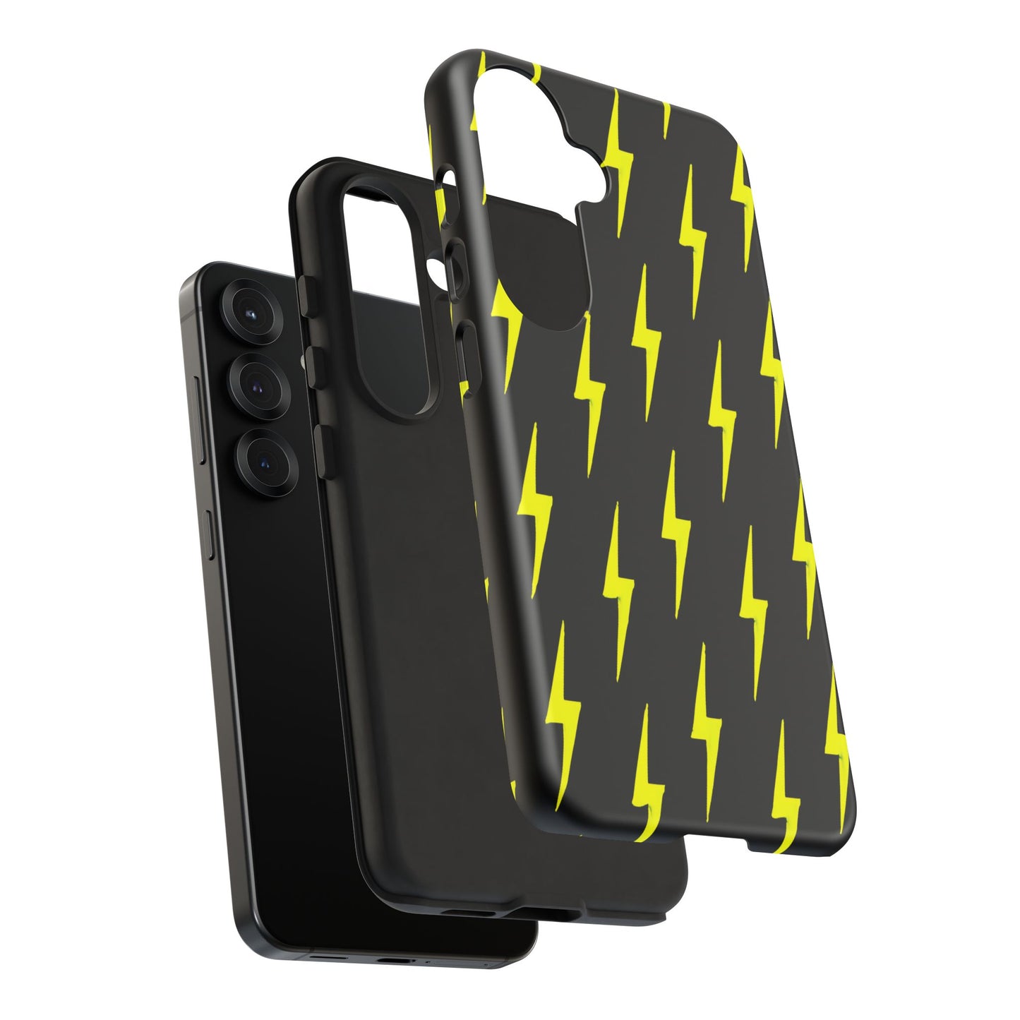 Yellow Lightning Bolt Tough Phone Case | Bold Electric Pattern Case for Iphone, Samsung Galaxy and Pixel