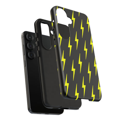 Yellow Lightning Bolt Tough Phone Case | Bold Electric Pattern Case for Iphone, Samsung Galaxy and Pixel