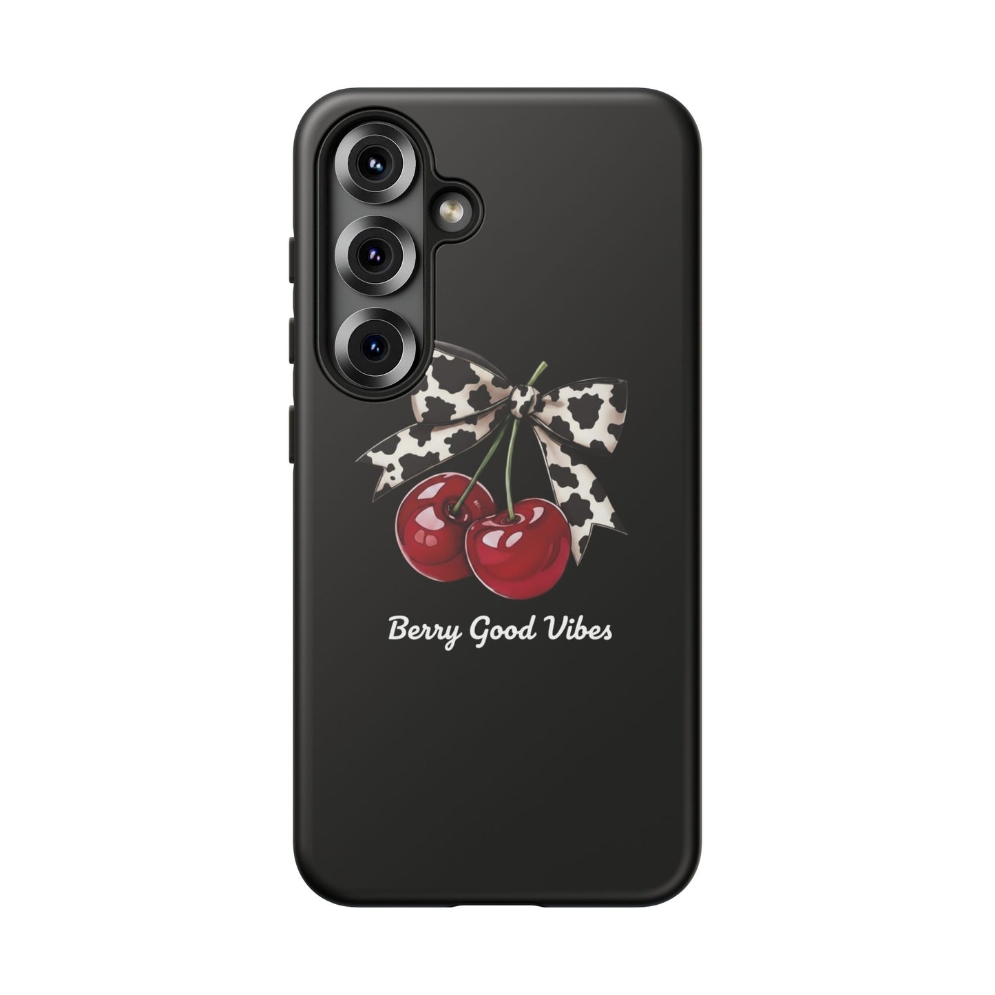 Cherry Cow Print Phone Case | Coquette Bow Aesthetic iPhone & Samsung Tough Case