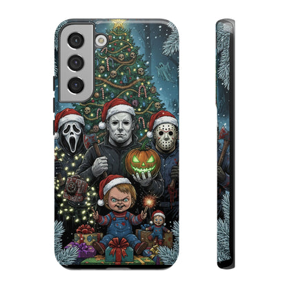Christmas Horror Phone Case – Festive Slasher Collage Tough Case (iPhone, Samsung, Pixel)
