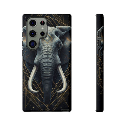 Elephant Mandala Phone Case – Black and Gold Spiritual Elephant Tough Protective Case