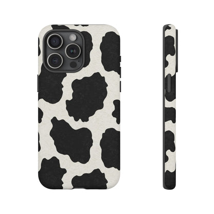 Black & White Cow Print Phone Case | Aesthetic Tough Protective Case