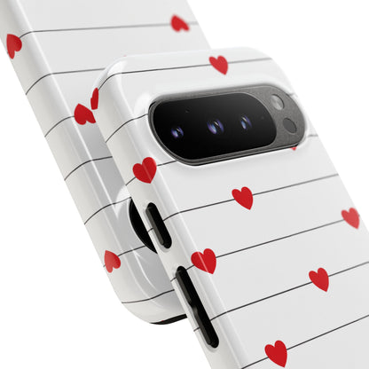 Red Heart Stripe iPhone Case | Tough Shockproof Love Aesthetic Cover