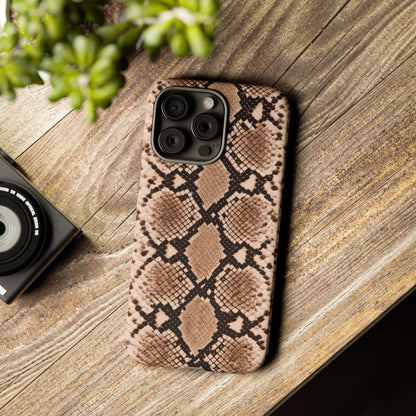 Snake Print Phone Case – Brown Python Pattern Slim Protective Cover for Iphone, Samsung Galaxy and Pixel