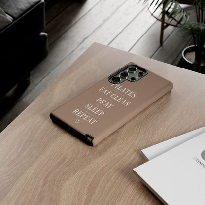 Pilates Phone Case | Eat Clean Pray Sleep Repeat Aesthetic | Wellness Girl Gift