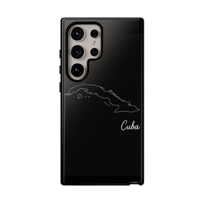 Cuba Outline Phone Case – Minimal Country Map Tough Case (iPhone, Samsung, Pixel)