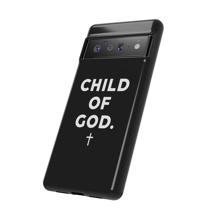 Child of God Phone Case Christian Black Aesthetic Cross Tough Cover