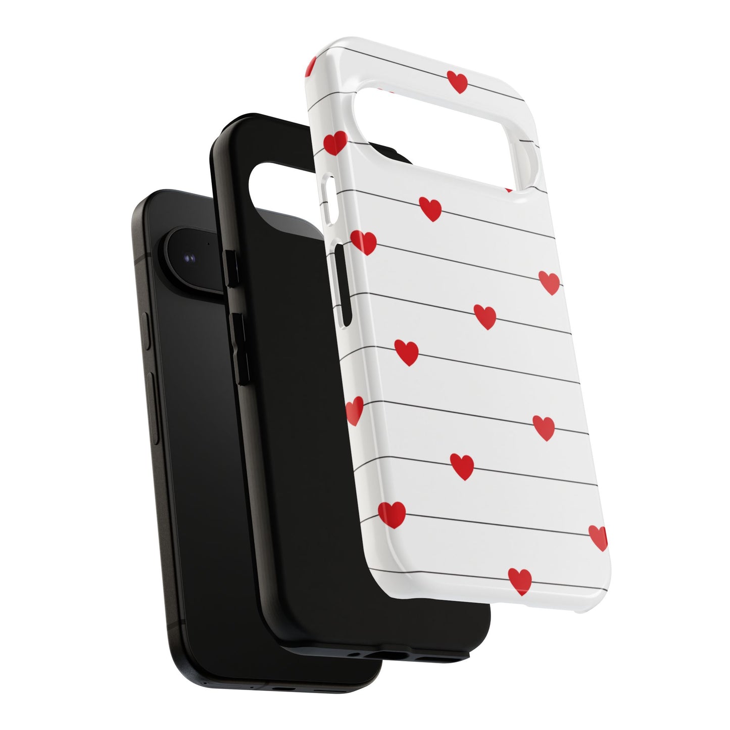 Red Heart Stripe iPhone Case | Tough Shockproof Love Aesthetic Cover