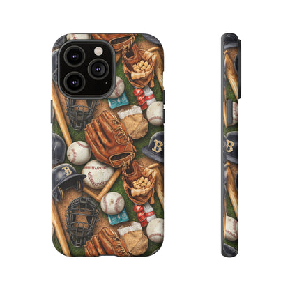 Baseball Gear Collage Phone Case – Vintage Baseball Equipment Sports Tough Case