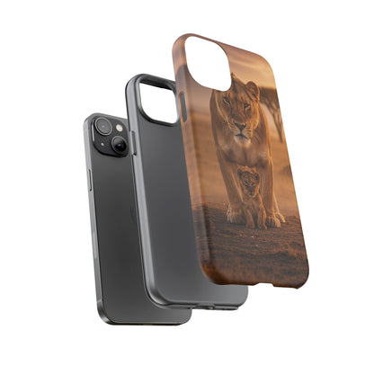 Lioness & Cub Phone Case | Safari Wildlife Tough Case for iPhone & Samsung