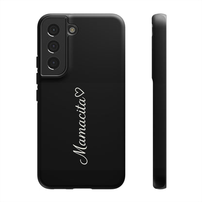 Mamacita Script Phone Case | Minimal Black Tough Case | Sleek Aesthetic Cover