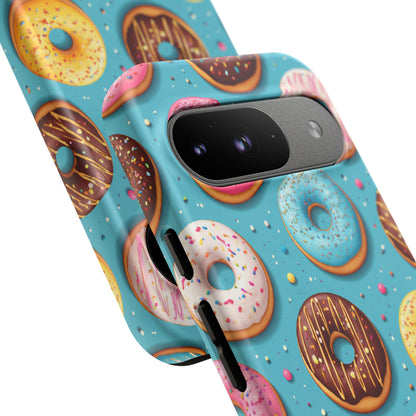 Cute Donut Pattern Phone Case – Colorful Sprinkles Dessert Design for Iphone, Samsung Galaxy and Pixel