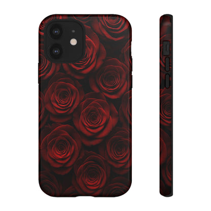 Dark Red Rose Phone Case – Gothic Floral Tough Case (iPhone, Samsung, Pixel)