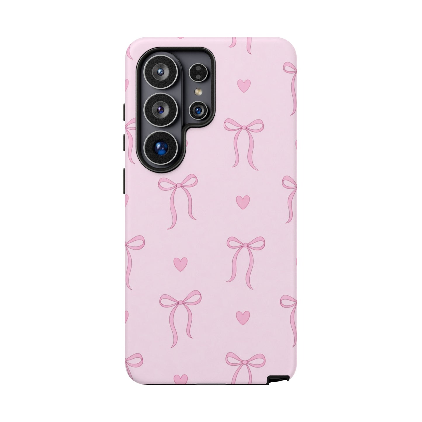 Pink Bow Heart Aesthetic Phone Case – Coquette Cute Tough Cover