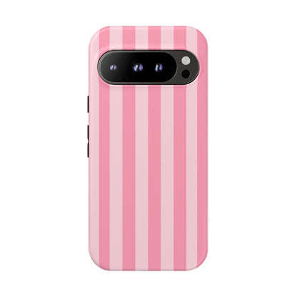 Pink Stripe Phone Case – Pastel Coquette Aesthetic Tough Protective Case