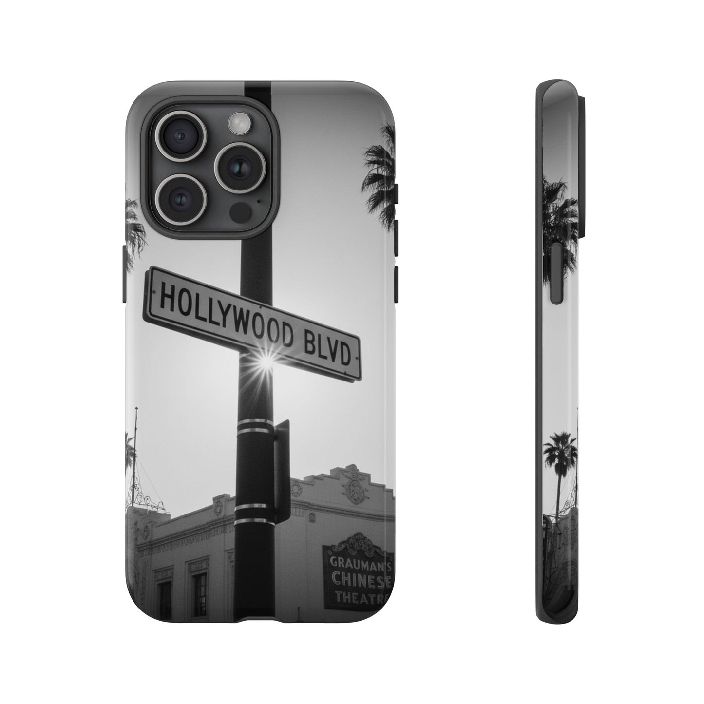Hollywood Blvd Phone Case | Vintage Los Angeles Street Sign | Black & White LA Aesthetic