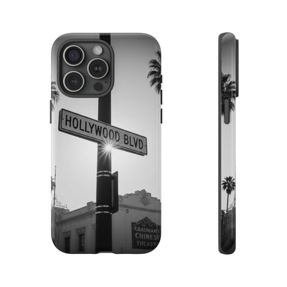 Hollywood Blvd Phone Case | Vintage Los Angeles Street Sign | Black & White LA Aesthetic